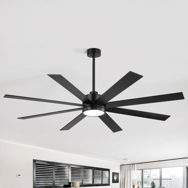 Breezary 72 Inch Black Large Ceiling Fans With Lights And Remote
